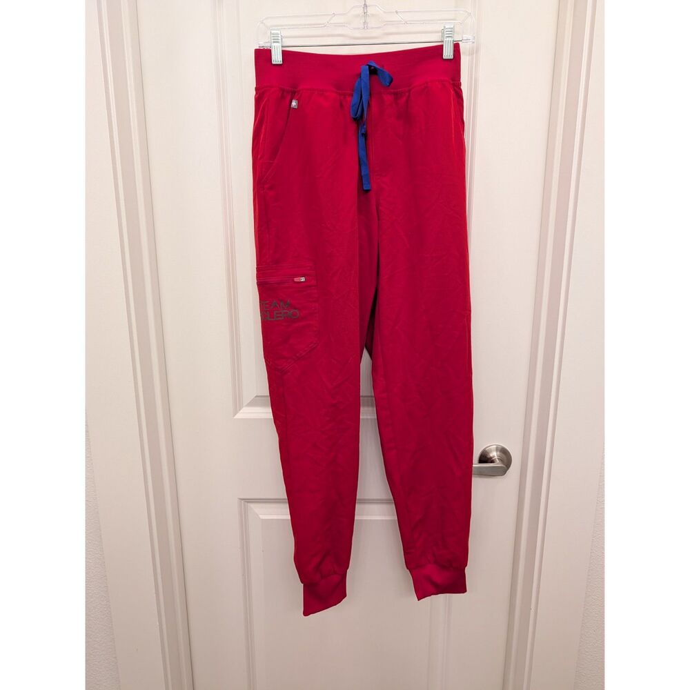 FIGS Zamora Jogger Scrub Pants Small Red Blue Team Sclero Awareness Medical